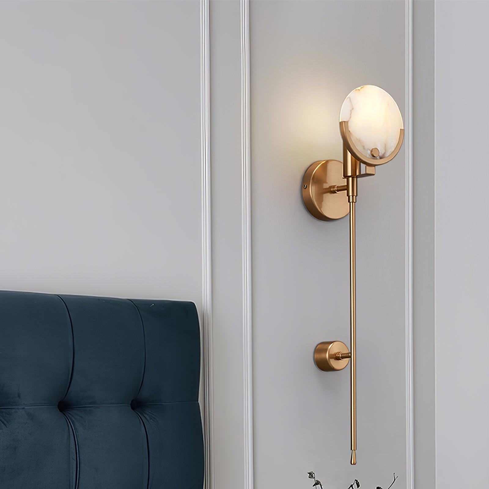 Kristy Brass Sconce  Alabaster