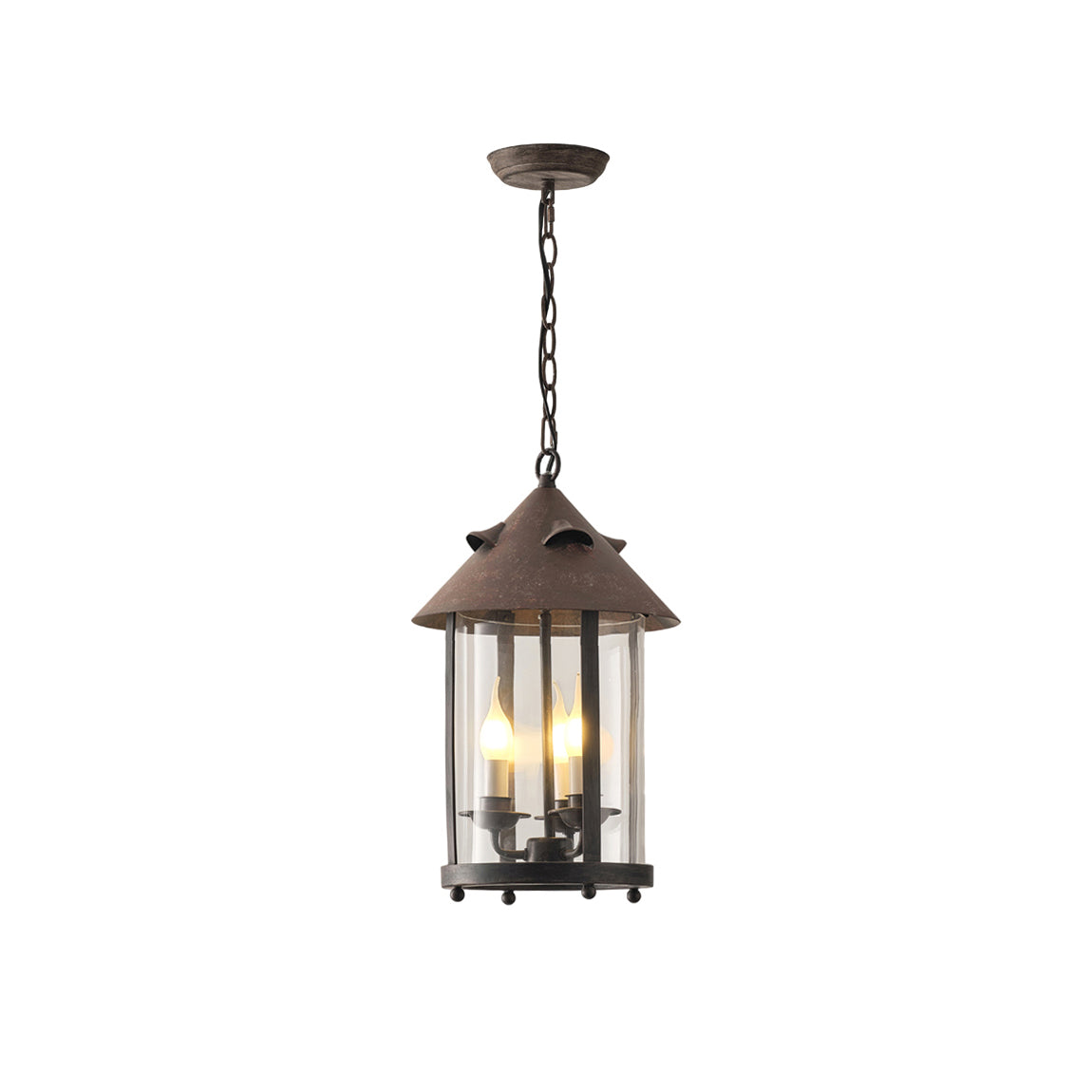 Tinduvyh Vintage Industrial Metal Glass Lantern Pendant Lamp - Letslighting