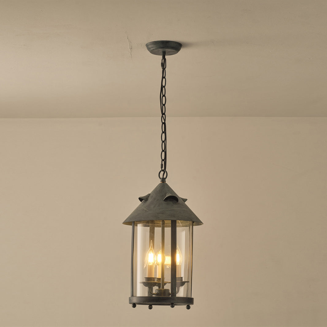 Tinduvyh Vintage Industrial Metal Glass Lantern Pendant Lamp - Letslighting