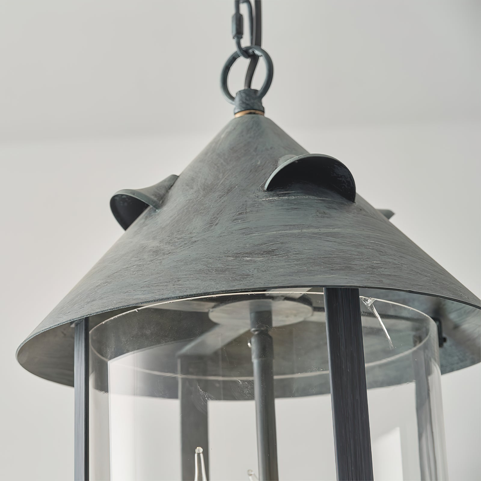 Tinduvyh Vintage Industrial Metal Glass Lantern Pendant Lamp - Letslighting