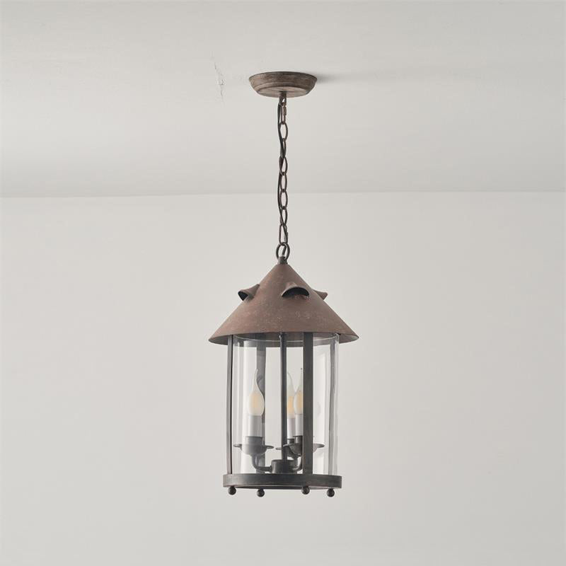 Tinduvyh Vintage Industrial Metal Glass Lantern Pendant Lamp - Letslighting