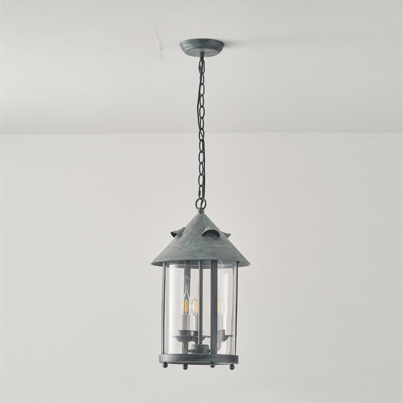 Tinduvyh Vintage Industrial Metal Glass Lantern Pendant Lamp - Letslighting