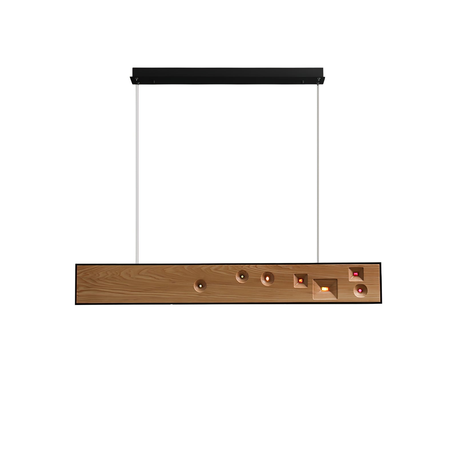 Lustra Pendant Light Wood Gemstone Linear LED - Letslighting