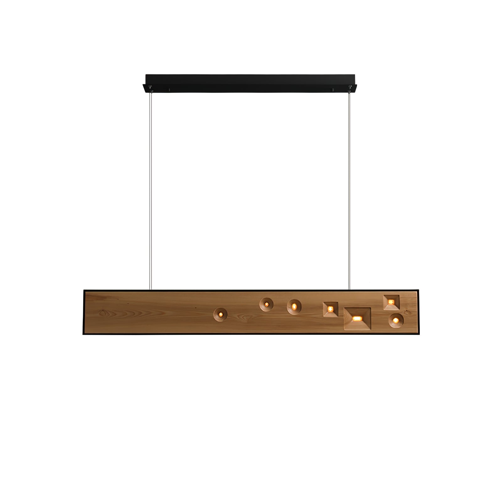 Lustra Pendant Light Wood Gemstone Linear LED - Letslighting