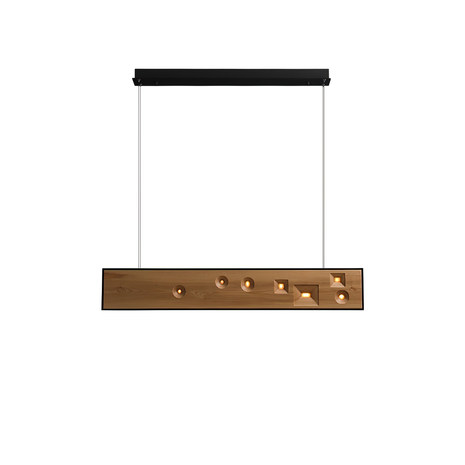 Lustra Pendant Light Wood Gemstone Linear LED - Letslighting