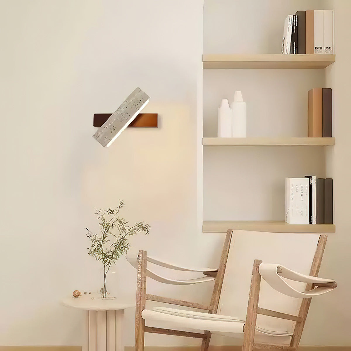 Ostruvyo Linear Walnut Travertine Wall Lamp - Letslighting