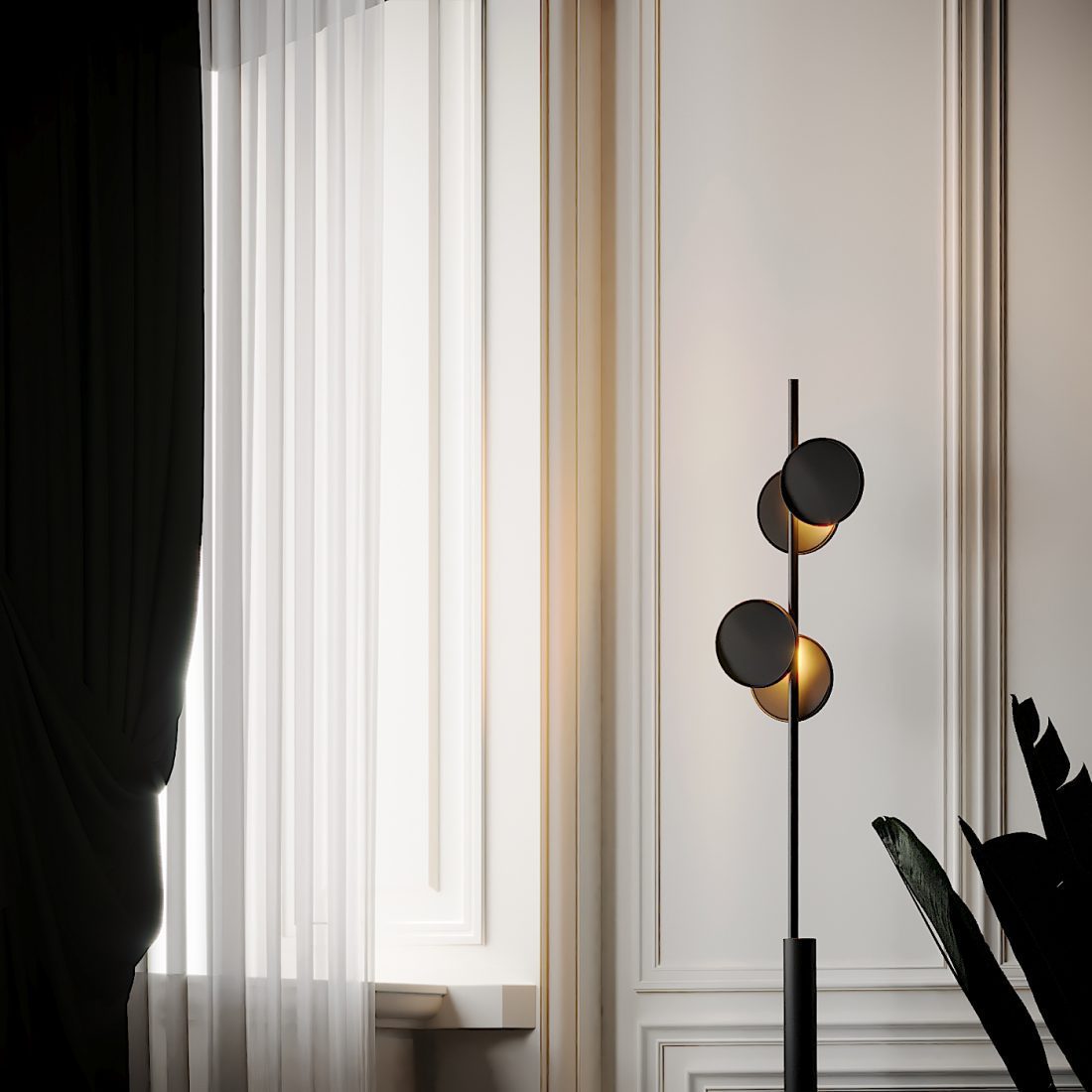 Duoen Black Acrylic Floor Lamp - Letslighting
