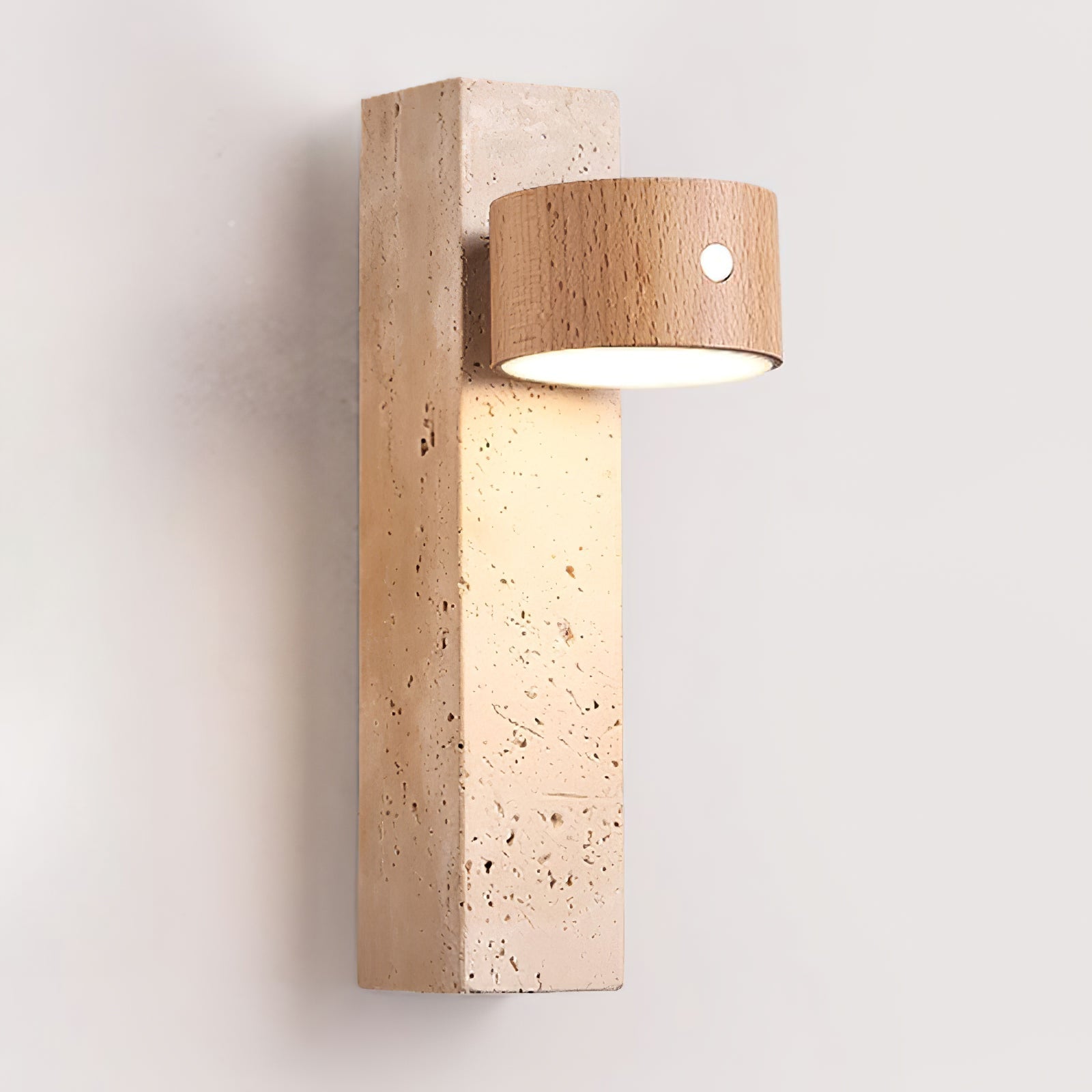 Zarinila Rectangular-Block Travertine Wall Light - Letslighting
