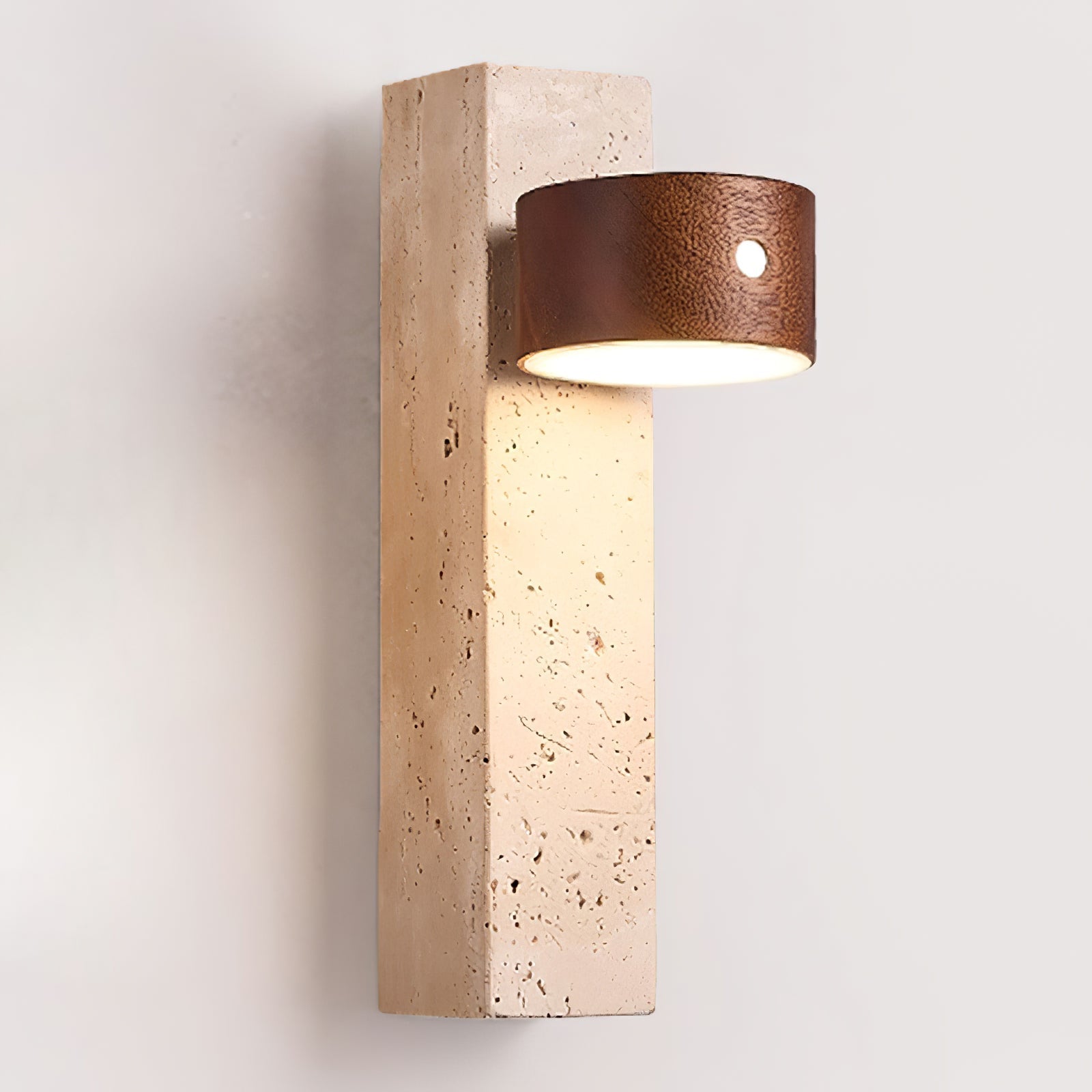 Zarinila Rectangular-Block Travertine Wall Light - Letslighting