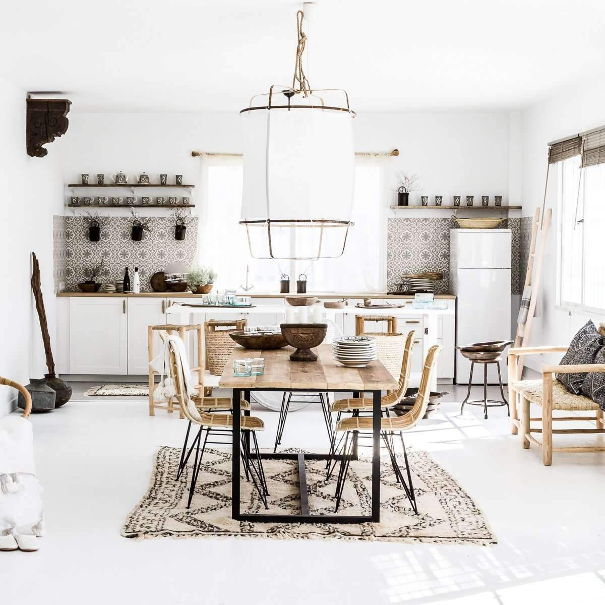 Lustra Pendant Lamp Bamboo Shade for Living Room - Letslighting