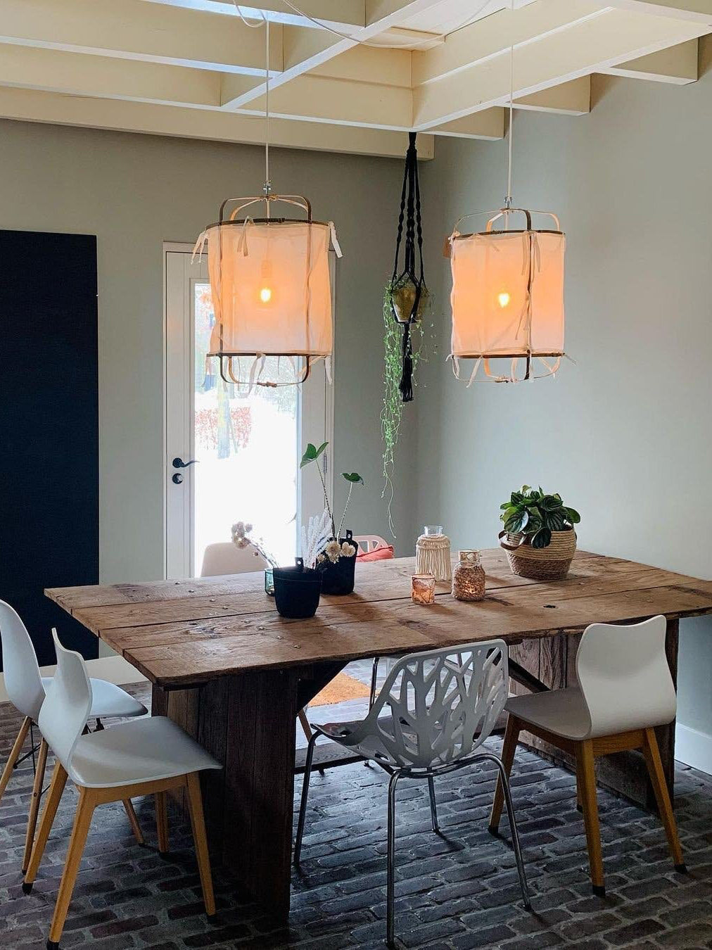 Lustra Pendant Lamp Bamboo Shade for Living Room - Letslighting