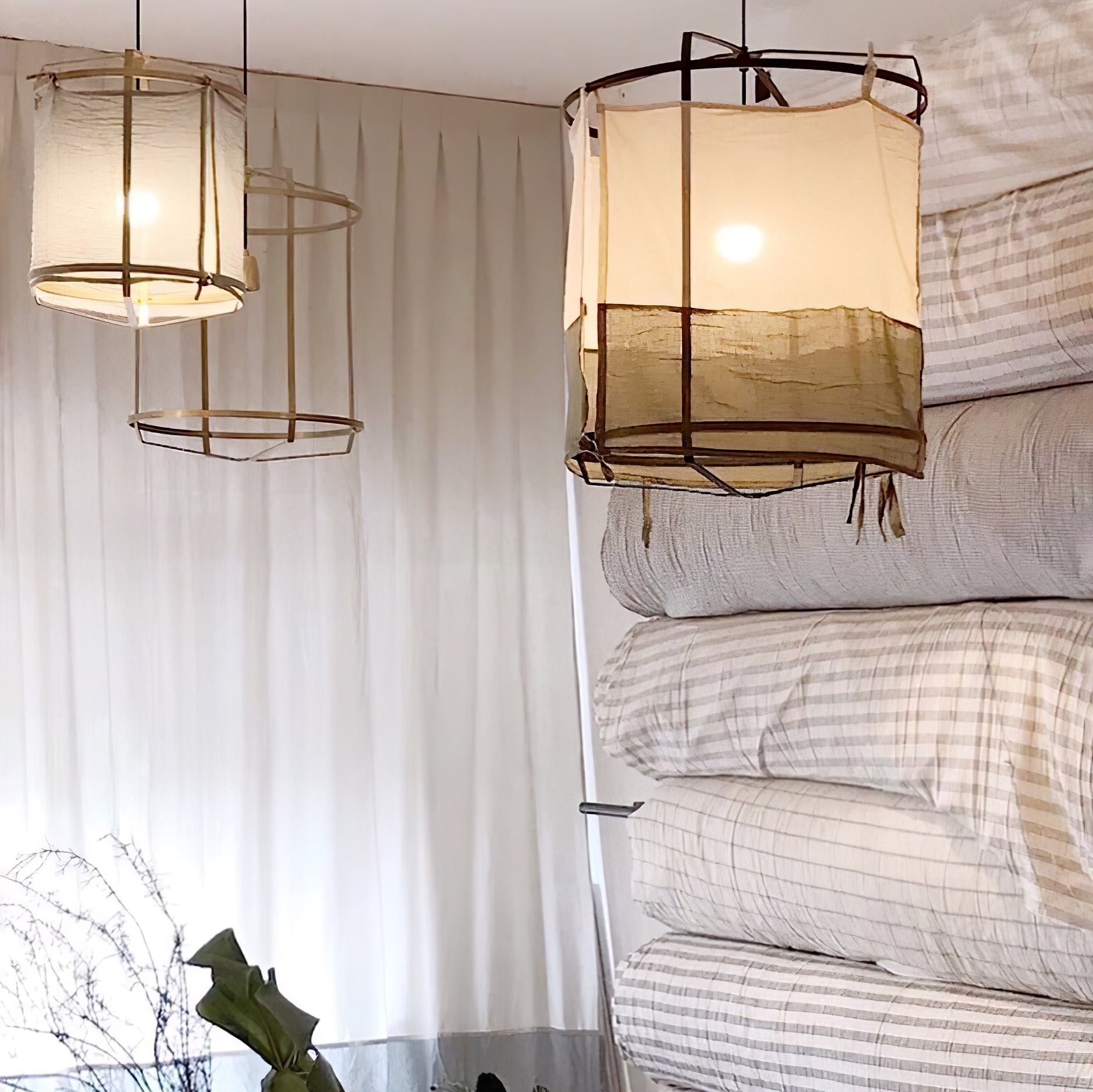 Lustra Pendant Lamp Bamboo Shade for Living Room - Letslighting