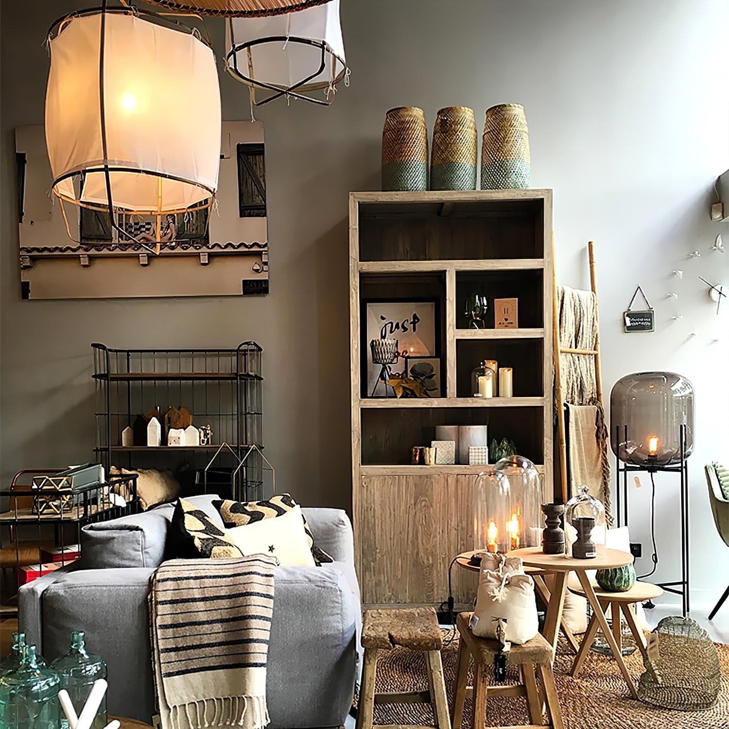 Lustra Pendant Lamp Bamboo Shade for Living Room - Letslighting