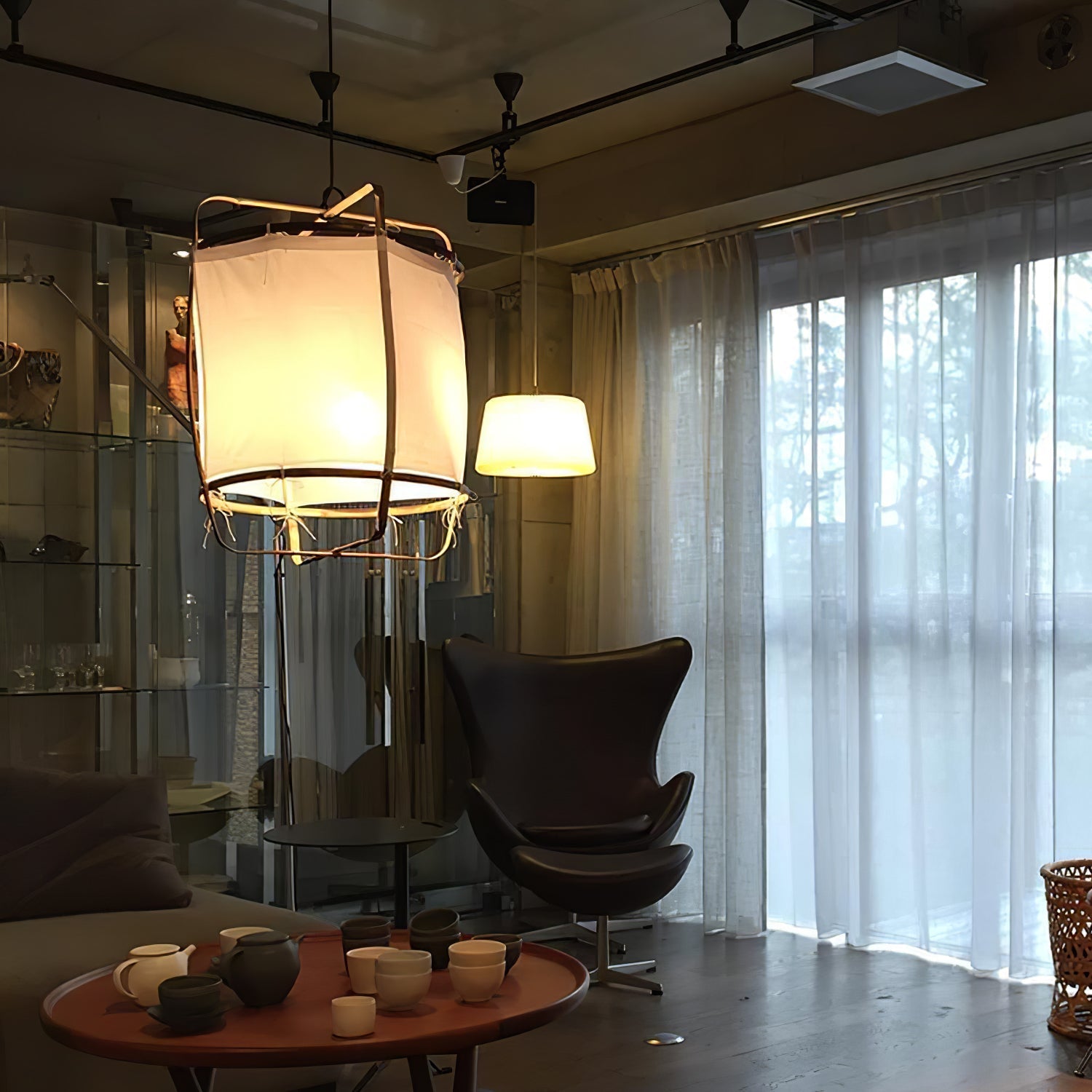 Lustra Pendant Lamp Bamboo Shade for Living Room - Letslighting