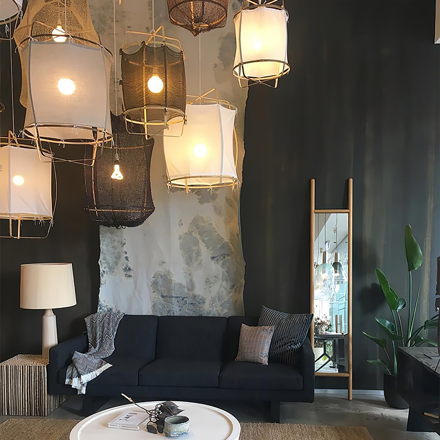 Lustra Pendant Lamp Bamboo Shade for Living Room - Letslighting