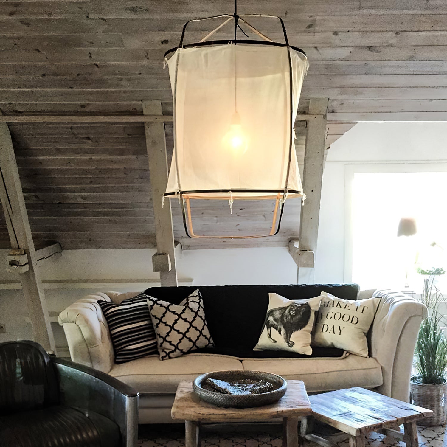 Lustra Pendant Lamp Bamboo Shade for Living Room - Letslighting