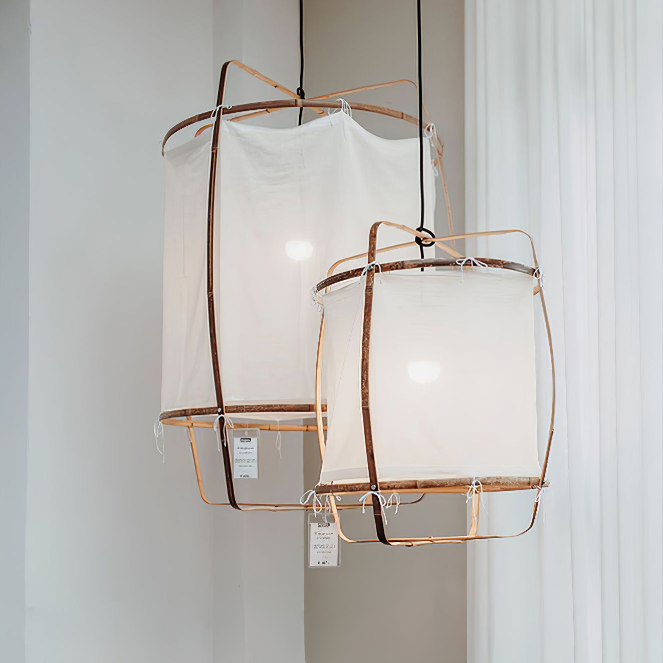Lustra Pendant Lamp Bamboo Shade for Living Room - Letslighting