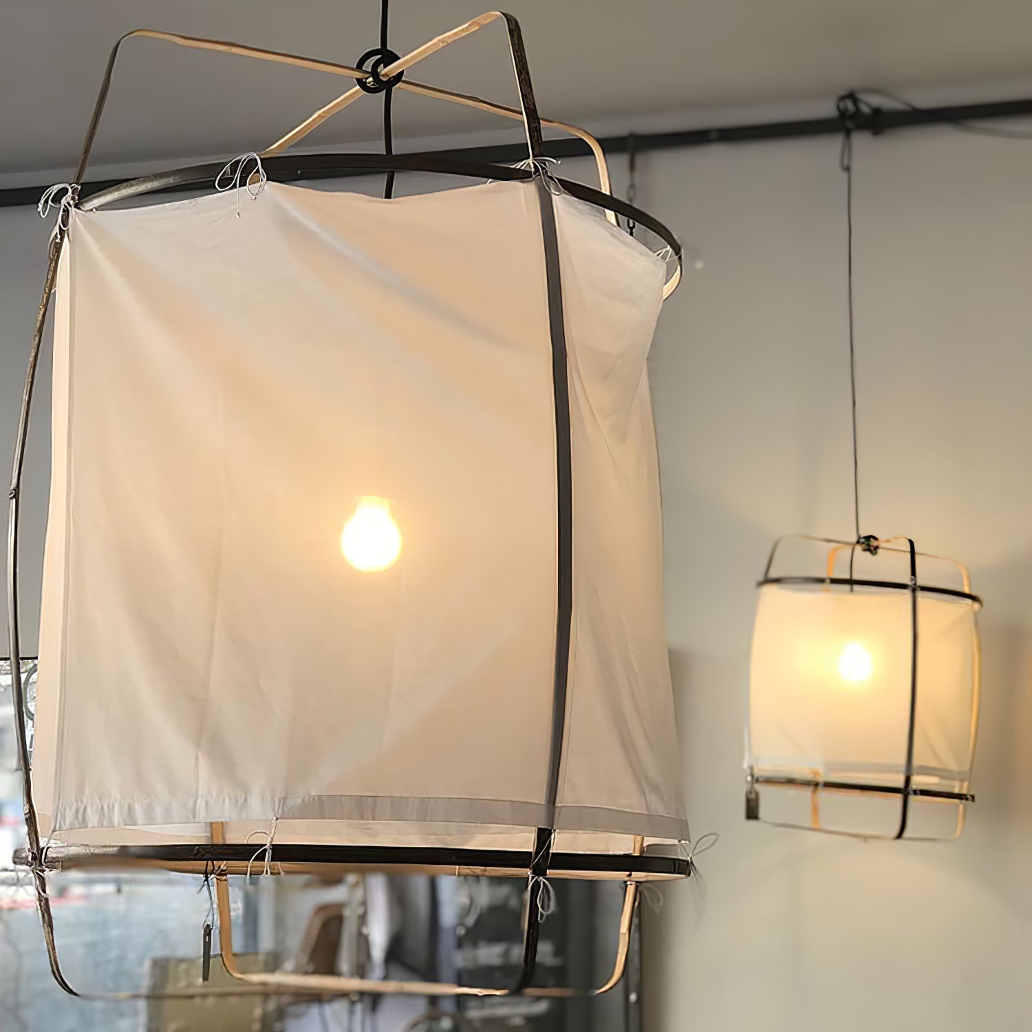 Lustra Pendant Lamp Bamboo Shade for Living Room - Letslighting
