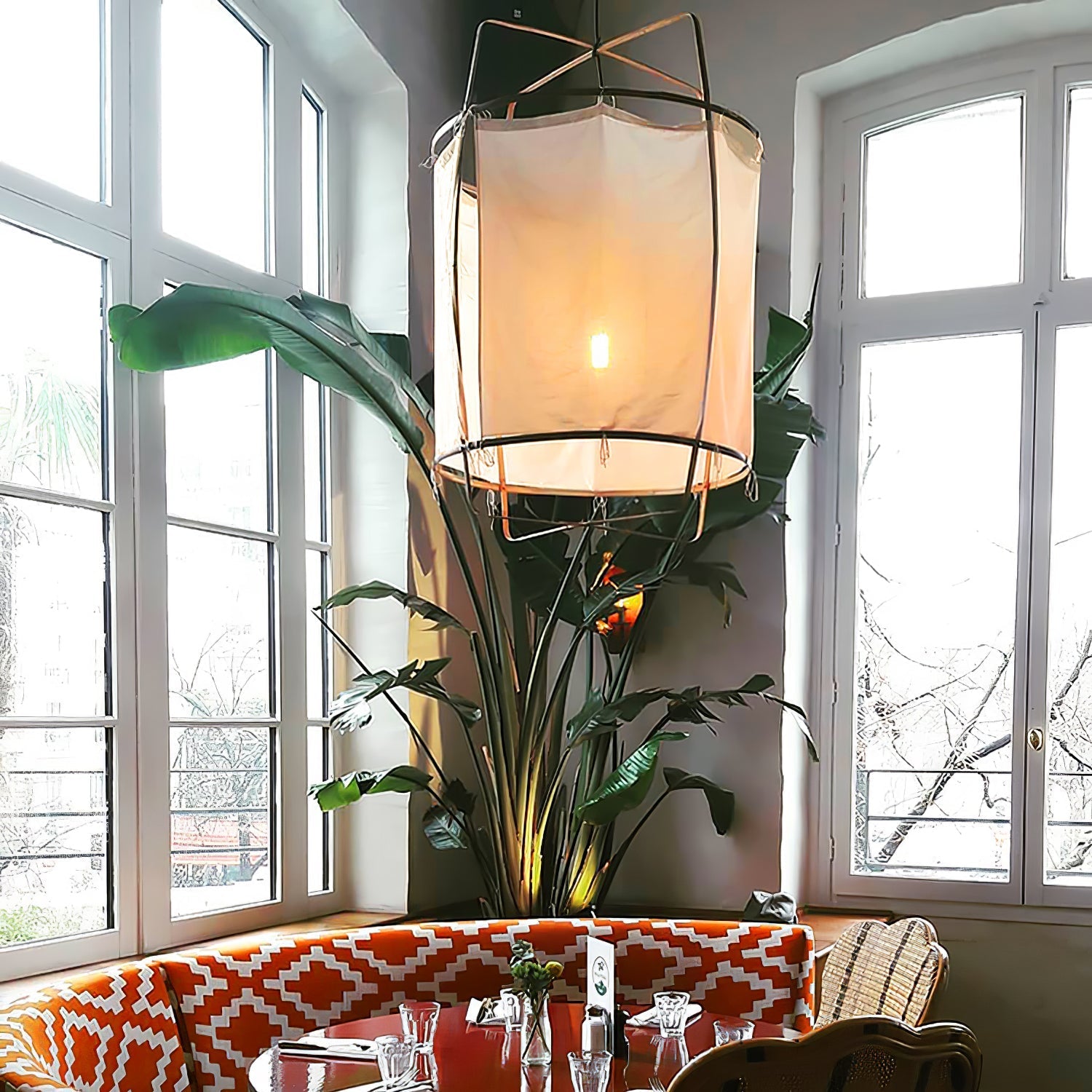 Lustra Pendant Lamp Bamboo Shade for Living Room - Letslighting