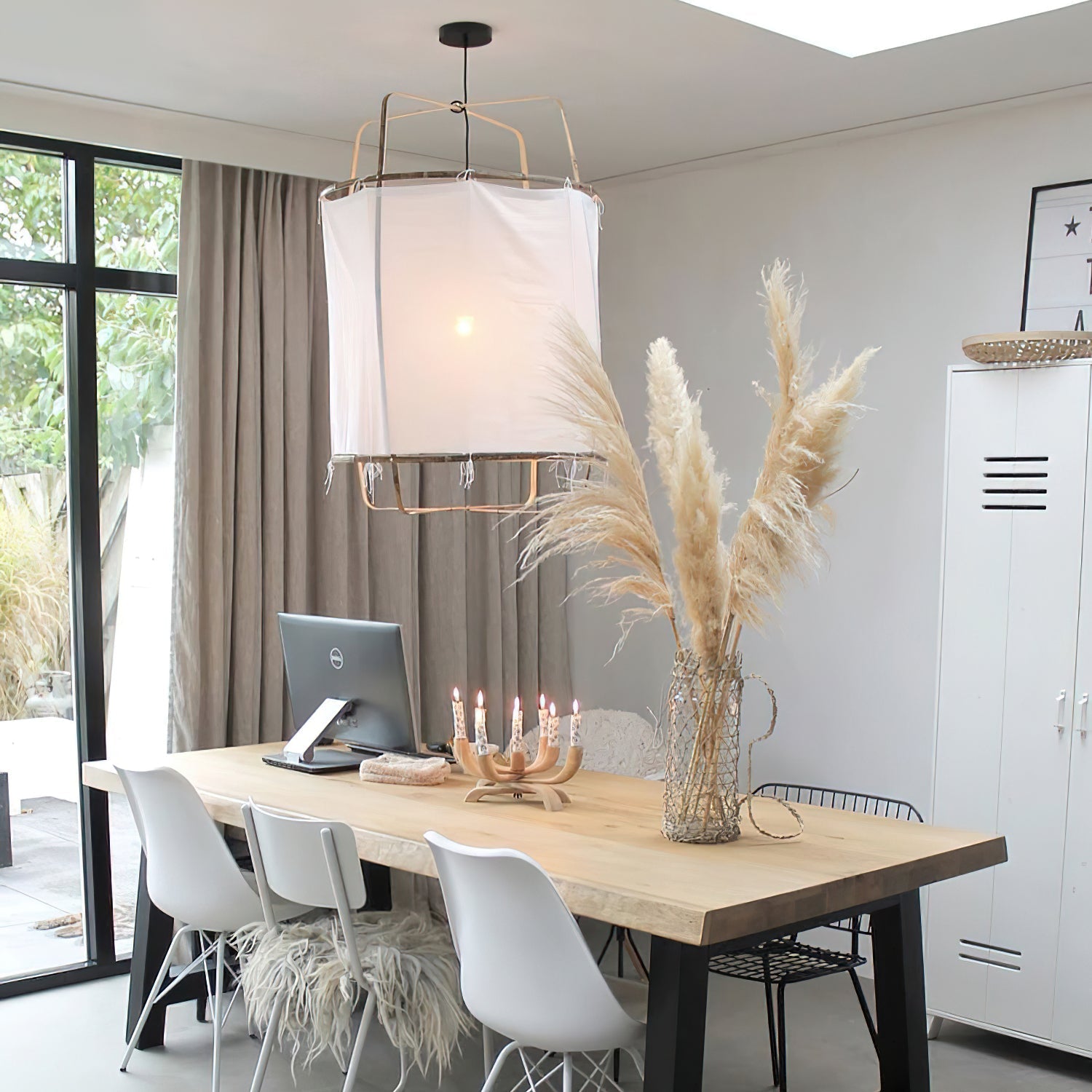 Lustra Pendant Lamp Bamboo Shade for Living Room - Letslighting