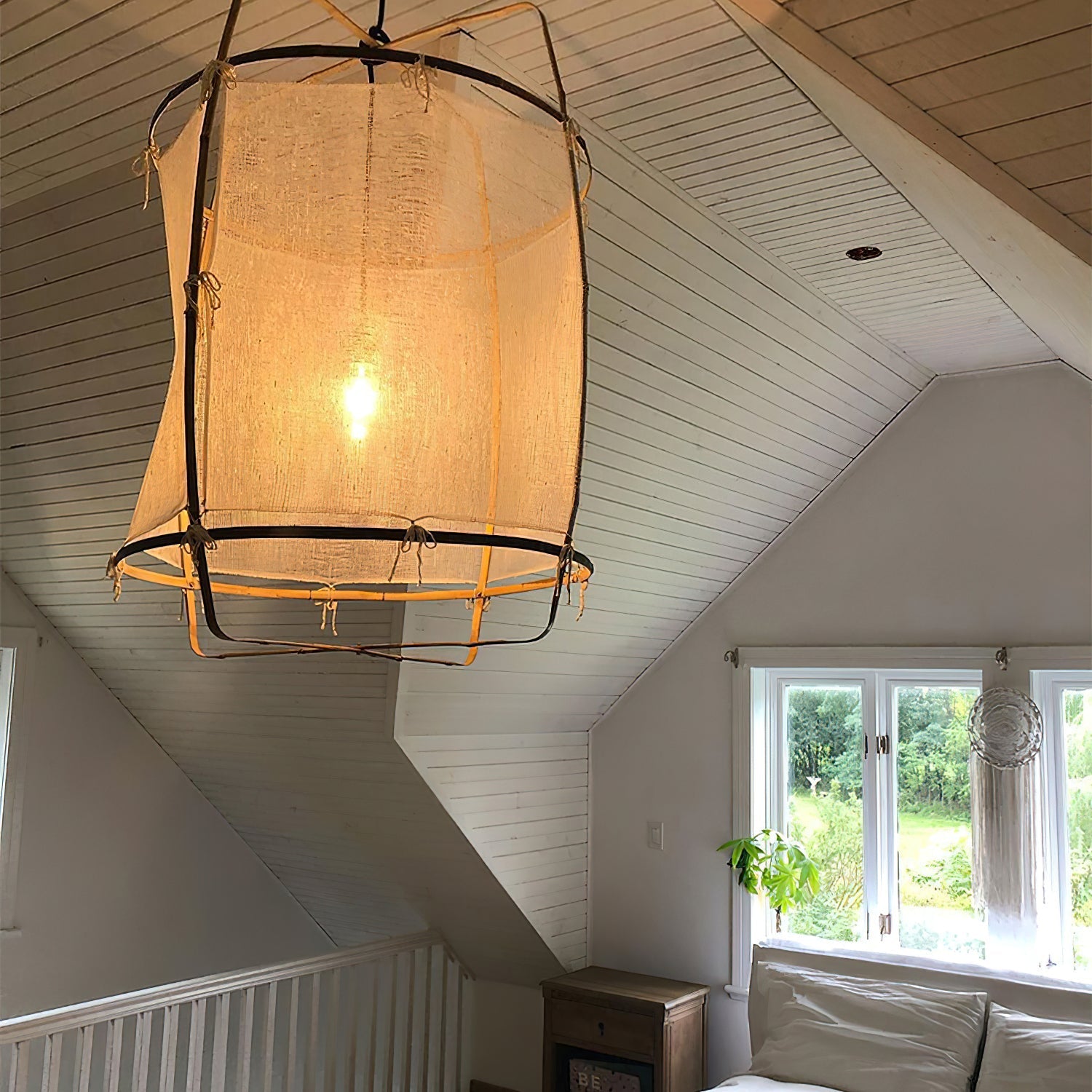 Lustra Pendant Lamp Bamboo Shade for Living Room - Letslighting