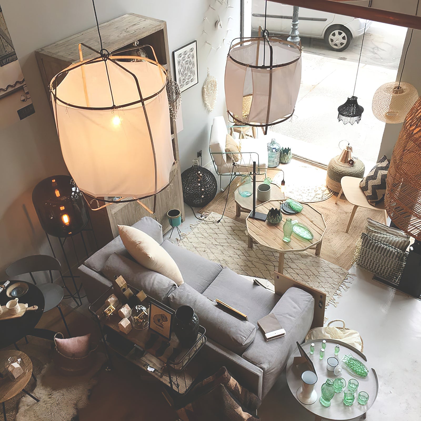 Lustra Pendant Lamp Bamboo Shade for Living Room - Letslighting