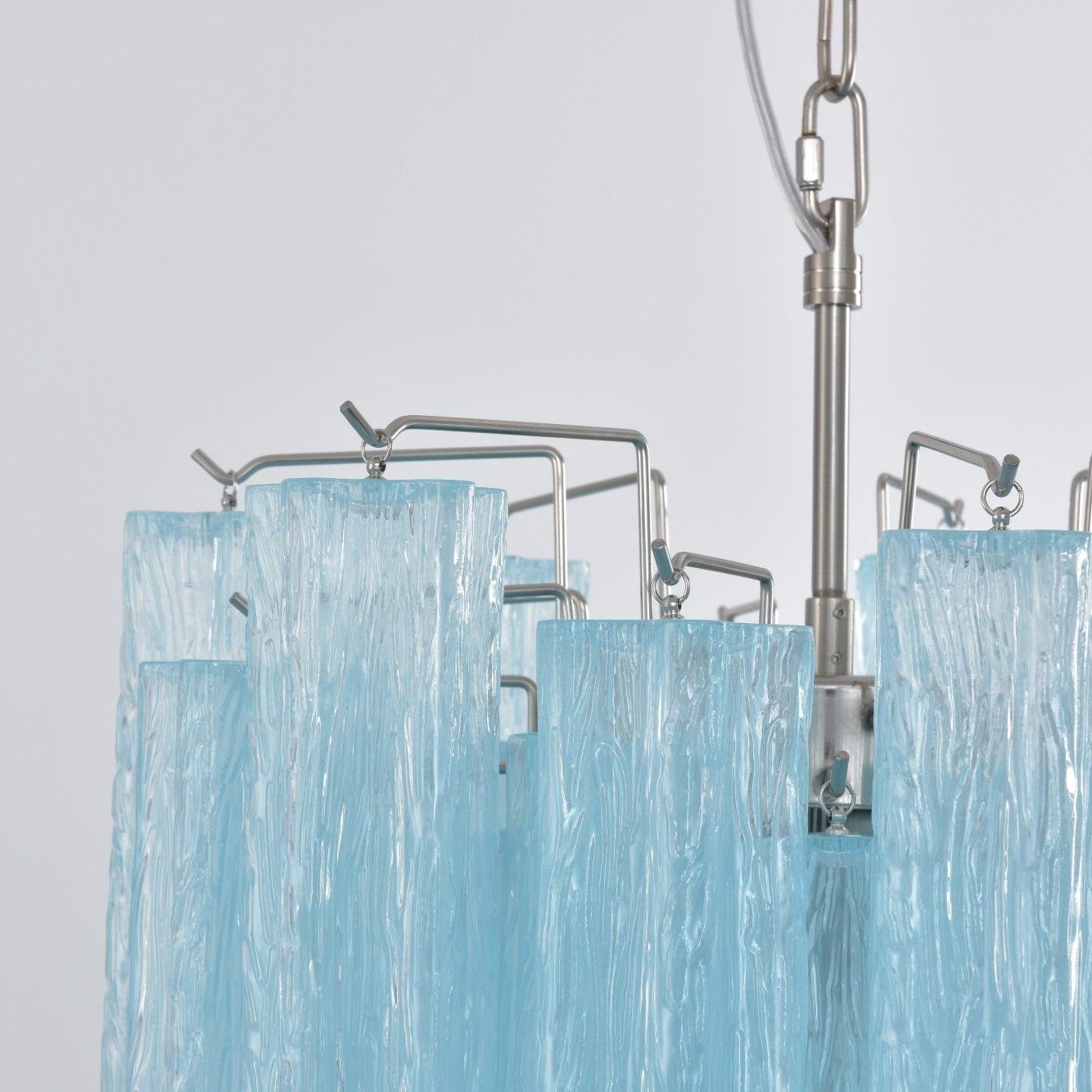 Aurora Chandelier Azzura Murano Glass Tube Coastal - Letslighting