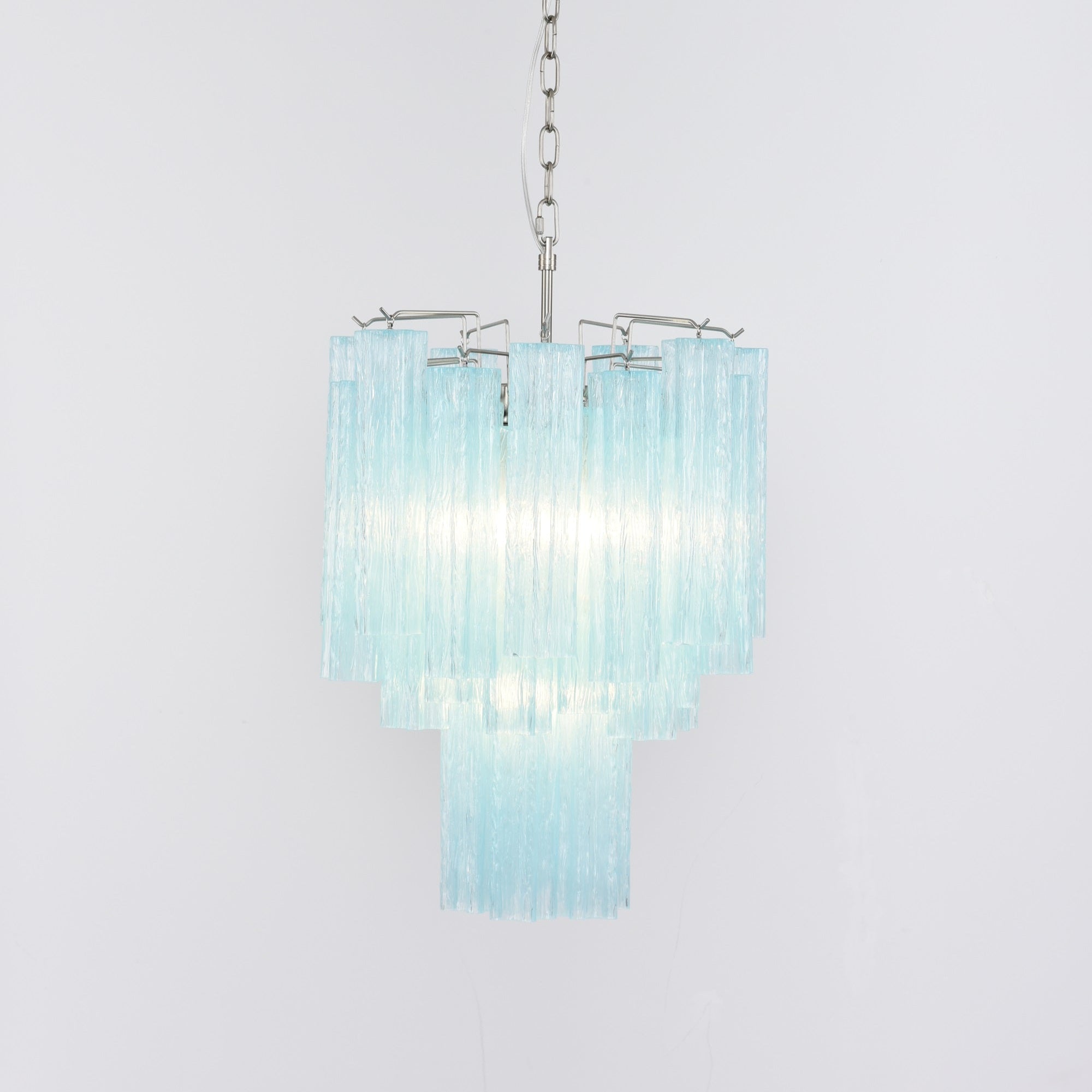Aurora Chandelier Azzura Murano Glass Tube Coastal - Letslighting