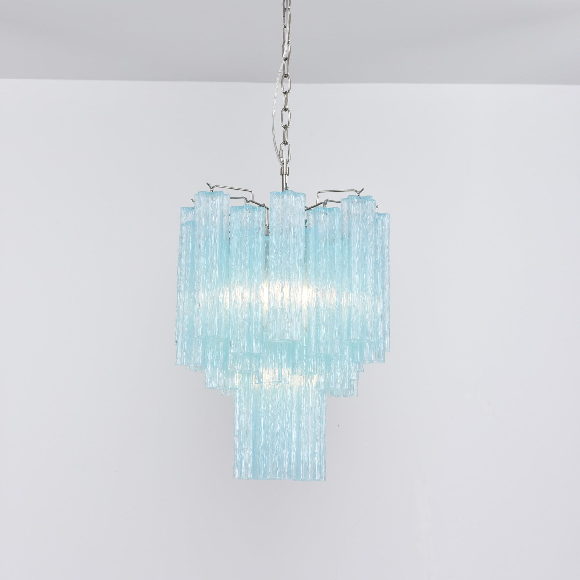 Aurora Chandelier Azzura Murano Glass Tube Coastal - Letslighting