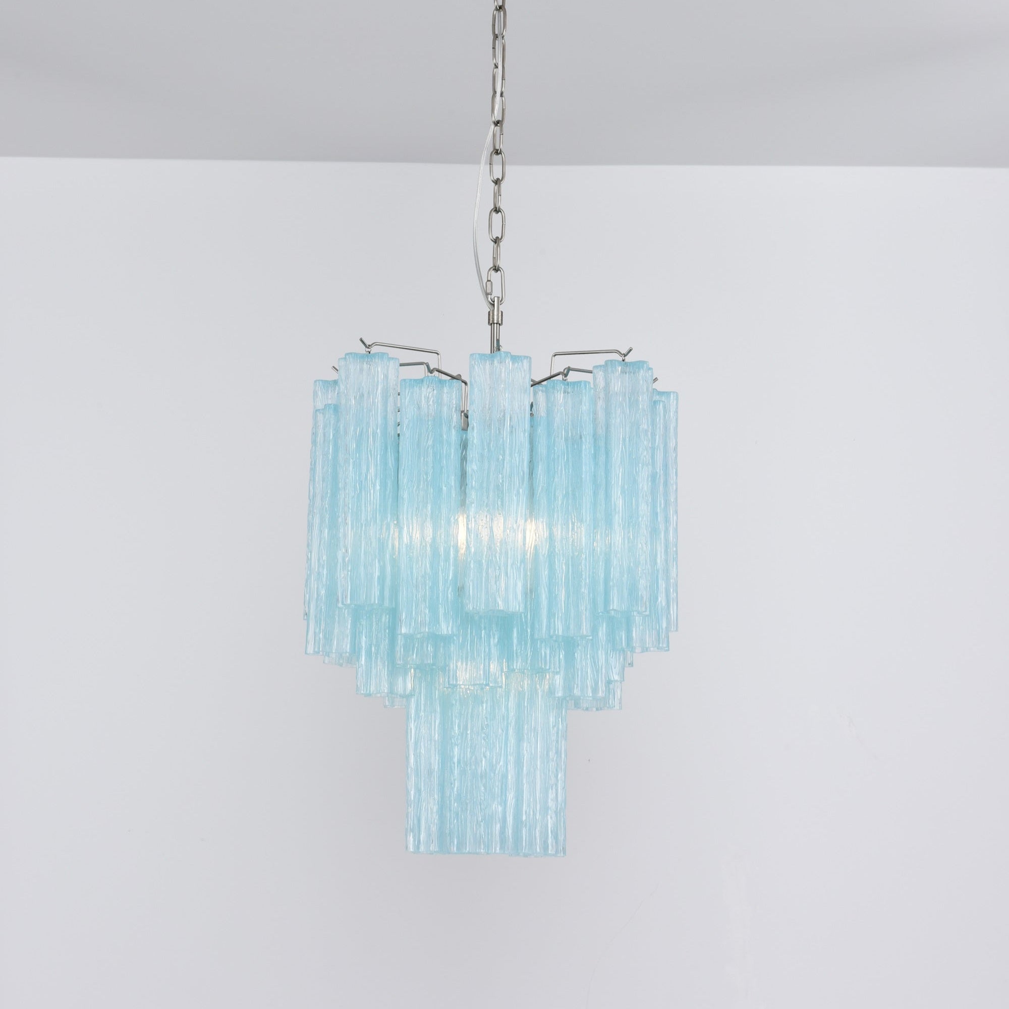 Aurora Chandelier Azzura Murano Glass Tube Coastal - Letslighting