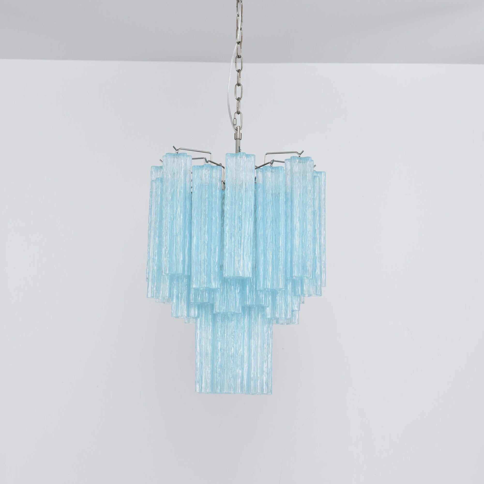 Aurora Chandelier Azzura Murano Glass Tube Coastal - Letslighting