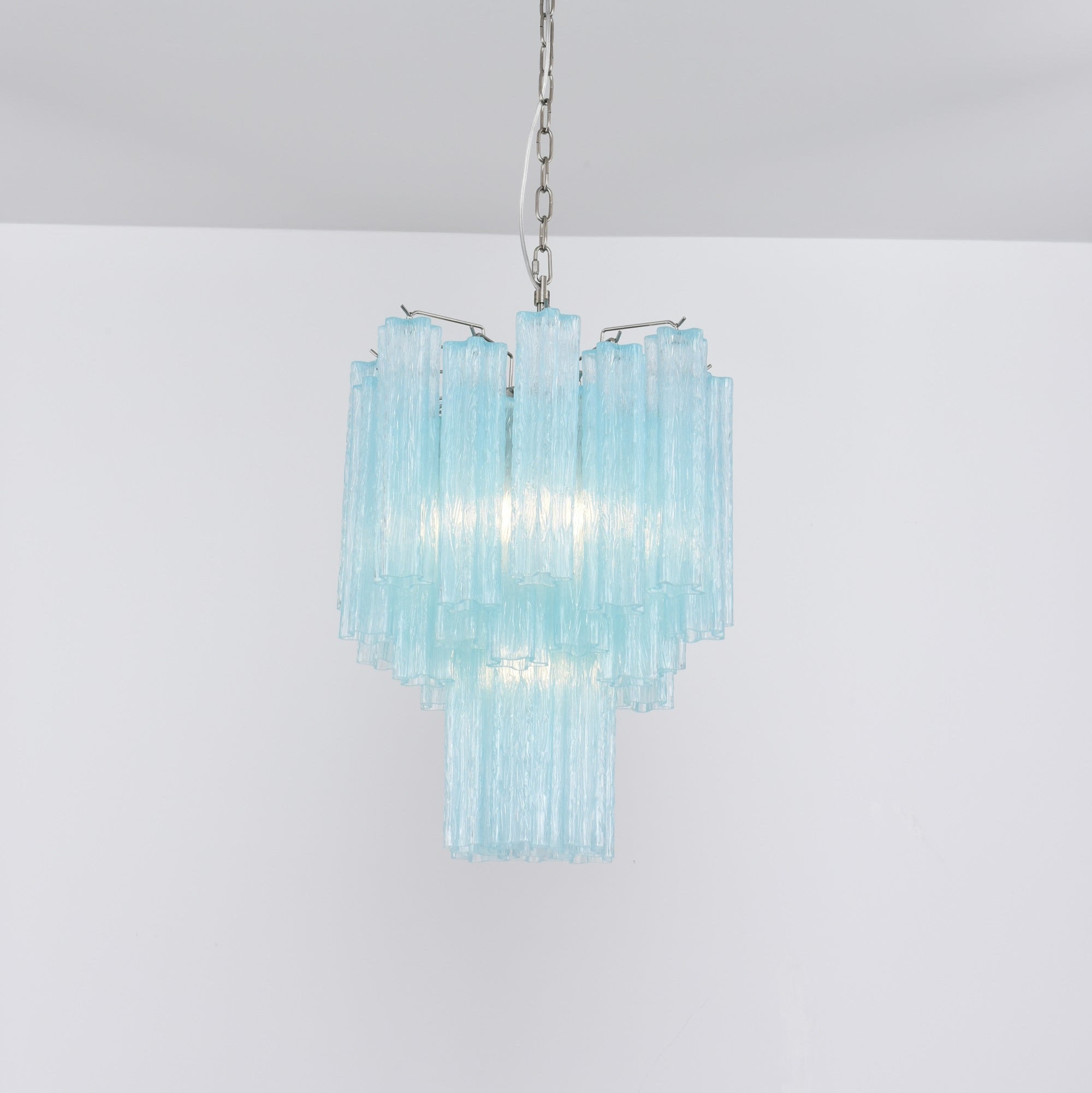 Aurora Chandelier Azzura Murano Glass Tube Coastal - Letslighting