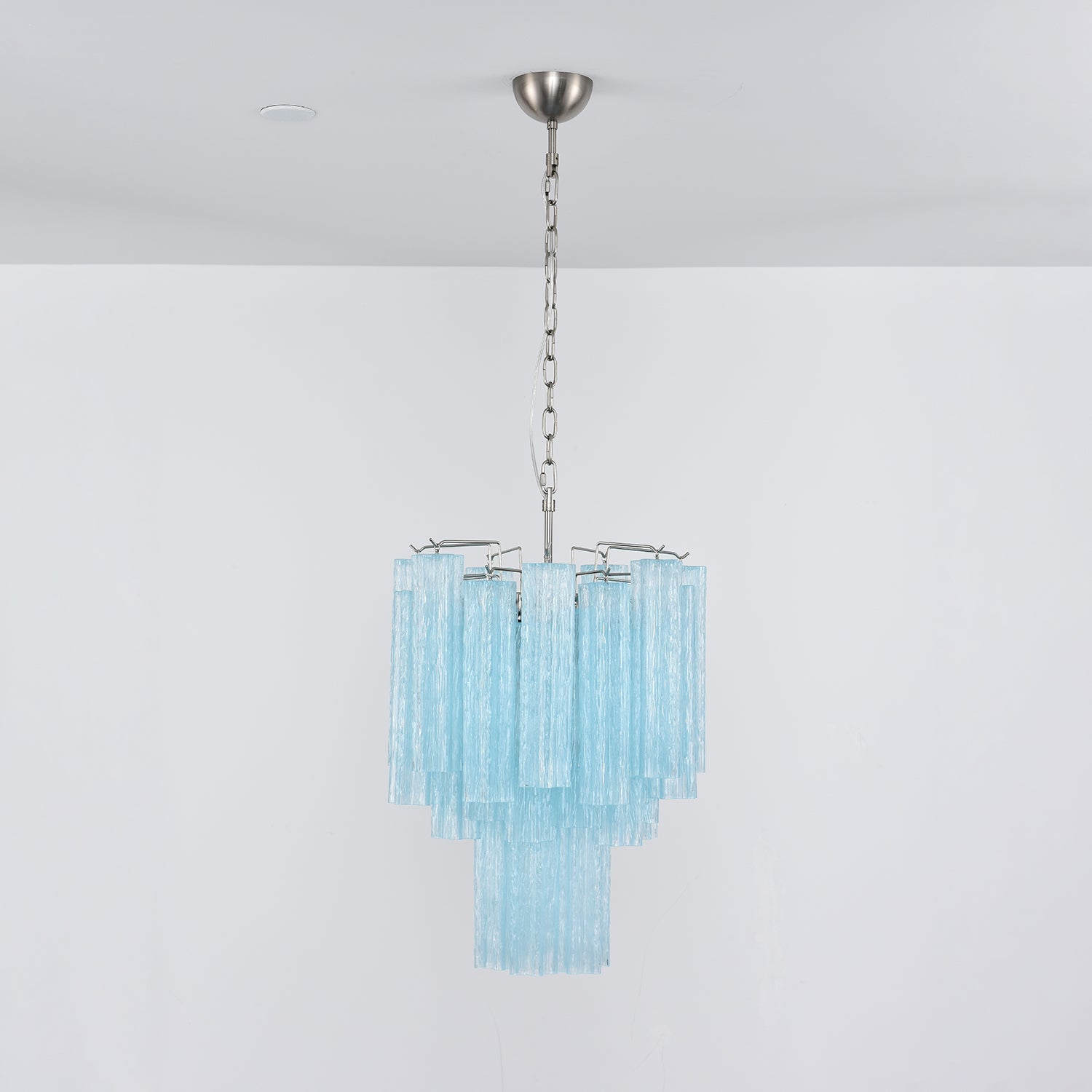 Aurora Chandelier Azzura Murano Glass Tube Coastal - Letslighting