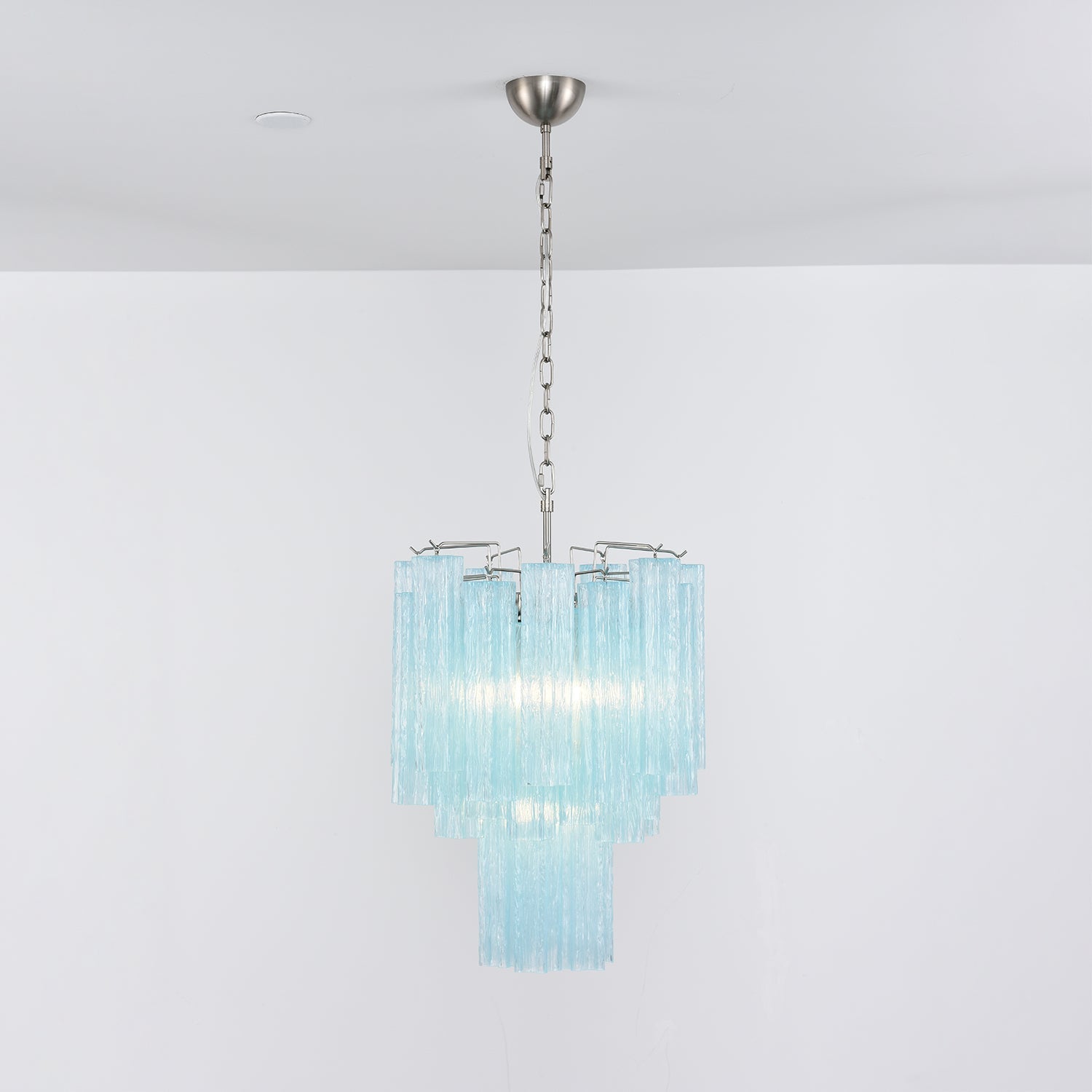 Aurora Chandelier Azzura Murano Glass Tube Coastal - Letslighting