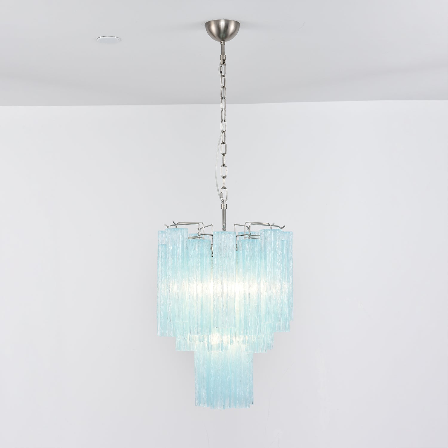 Aurora Chandelier Azzura Murano Glass Tube Coastal - Letslighting