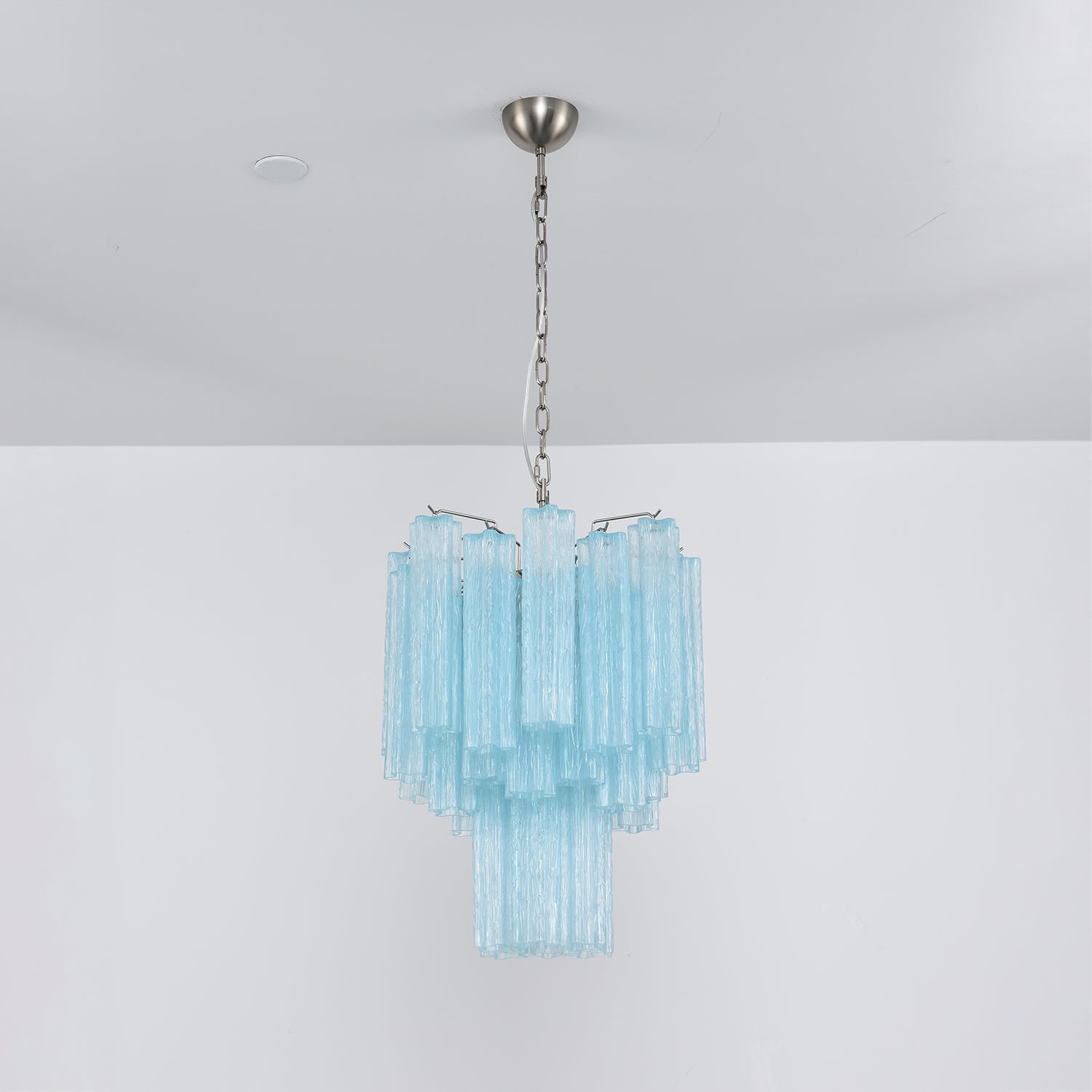 Aurora Chandelier Azzura Murano Glass Tube Coastal - Letslighting