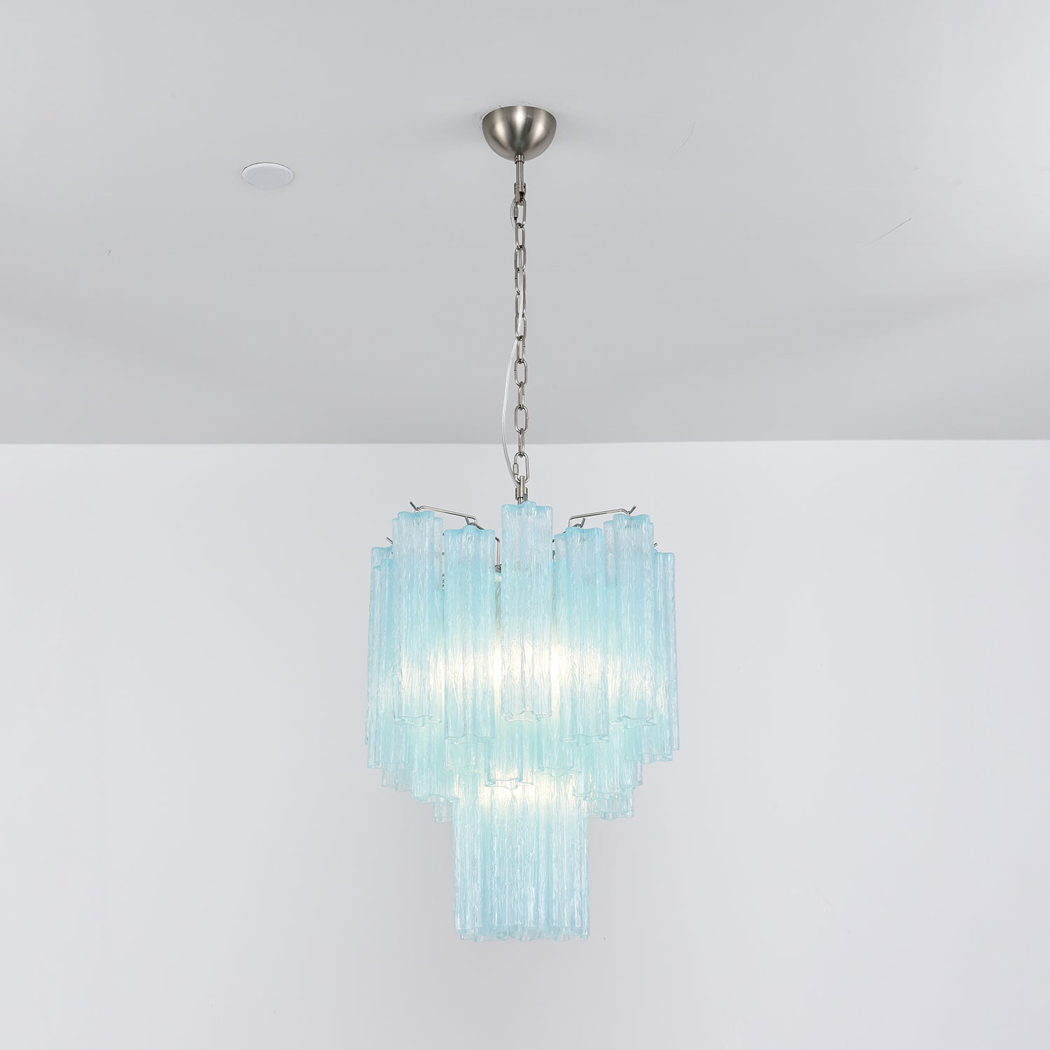 Aurora Chandelier Azzura Murano Glass Tube Coastal - Letslighting