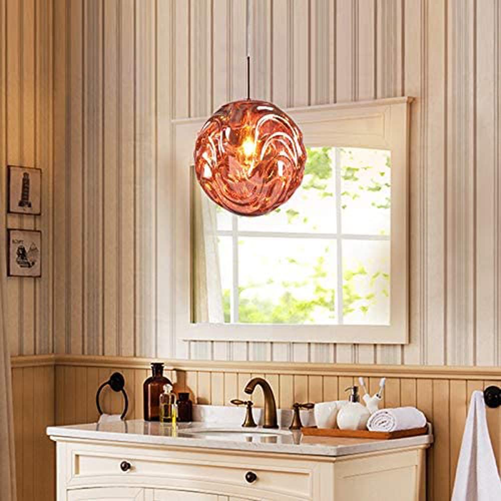 Valentina Modern Sphere Pendant Light Glass Gold/Black Dining Room