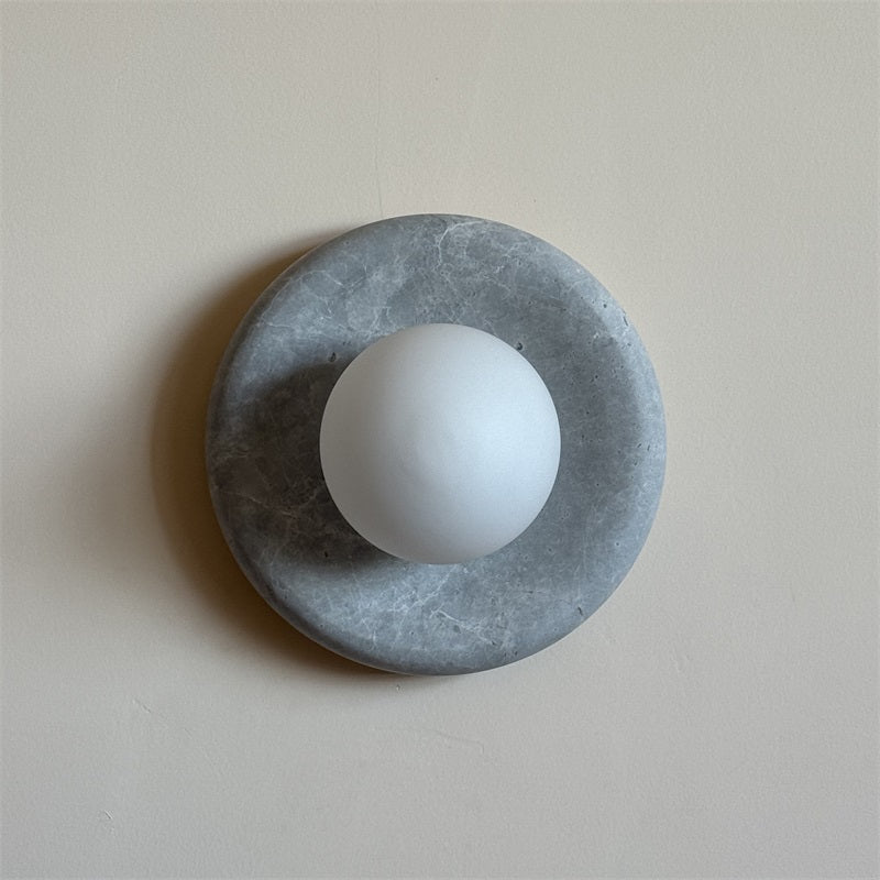 Aurvelyra Nordic Art Classic Grey Glass Marble Sconce Wall Lamp - Letslighting
