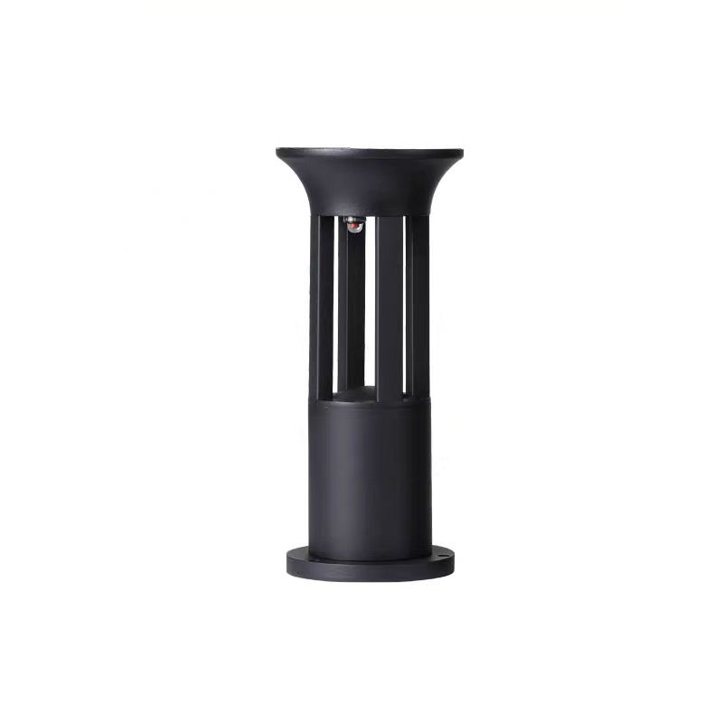 Ray Modern Metal Geometric Hollow Solar Outdoor Bollard Light