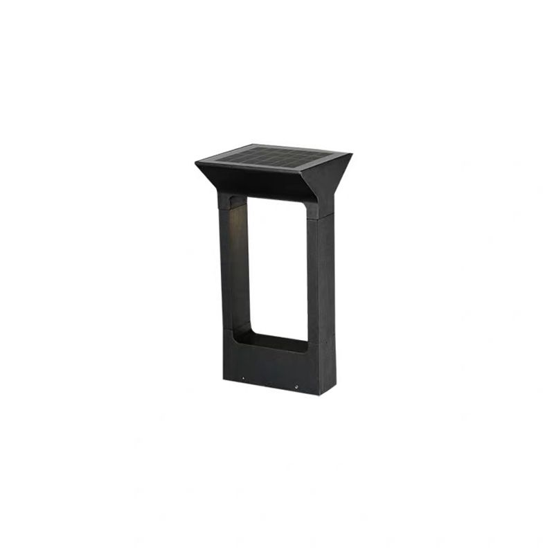 Ray Modern Metal Geometric Hollow Solar Outdoor Bollard Light
