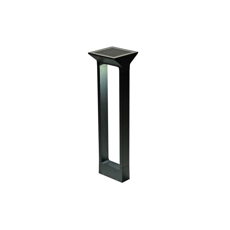 Ray Modern Metal Geometric Hollow Solar Outdoor Bollard Light