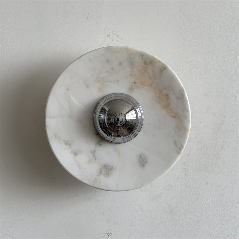 Alba Modern Minimalist Chrome Marble Wall Lamp - Letslighting