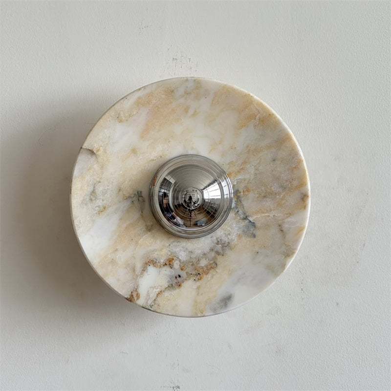 Alba Modern Minimalist Chrome Marble Wall Lamp - Letslighting