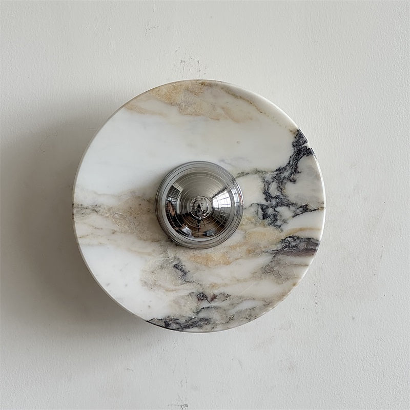 Alba Modern Minimalist Chrome Marble Wall Lamp - Letslighting