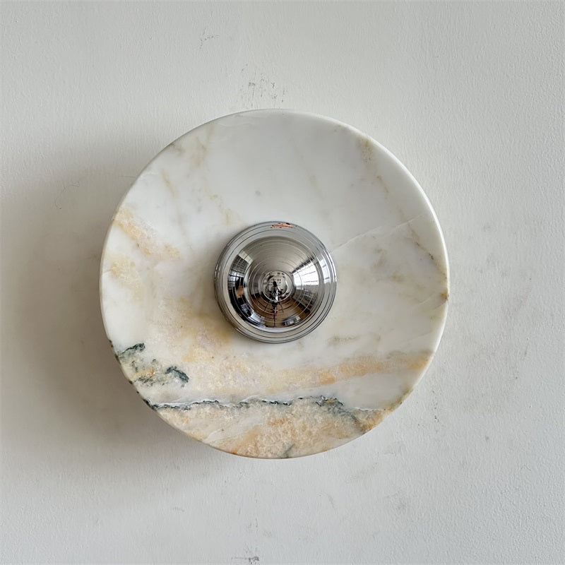 Alba Modern Minimalist Chrome Marble Wall Lamp - Letslighting