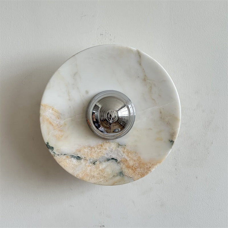 Alba Modern Minimalist Chrome Marble Wall Lamp - Letslighting