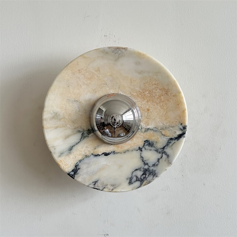 Alba Modern Minimalist Chrome Marble Wall Lamp - Letslighting