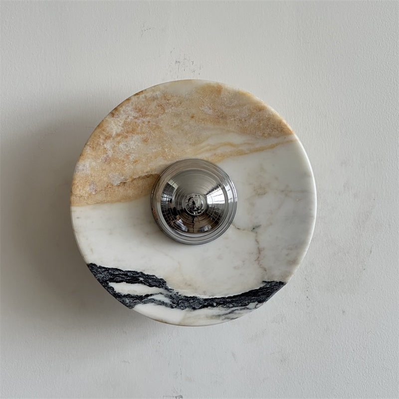 Alba Modern Minimalist Chrome Marble Wall Lamp - Letslighting