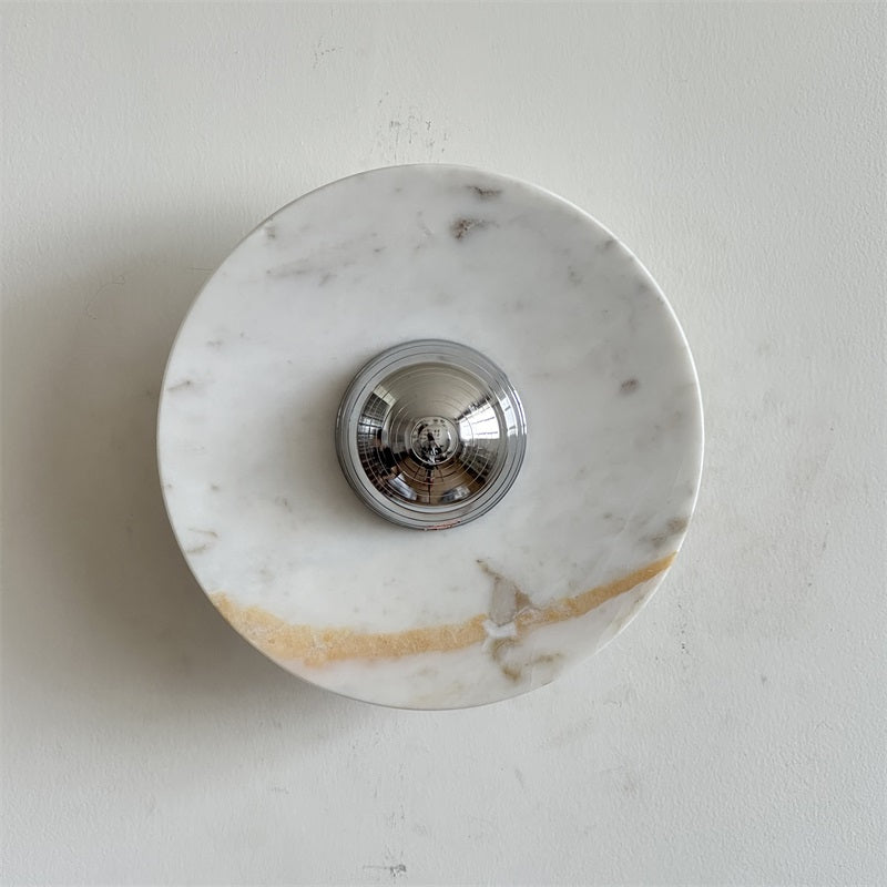 Alba Modern Minimalist Chrome Marble Wall Lamp - Letslighting